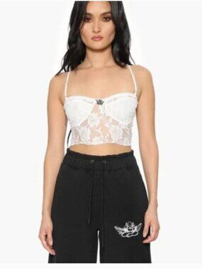 BOYS LIE White Lace Tank NWOT